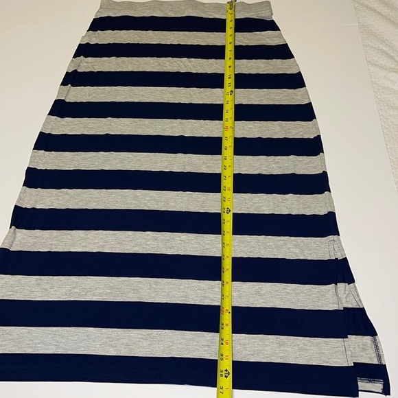 Mango Blue and Grey Striped Stretch Cotton Maxi Skirt - Women’s Size XL - Picture 7 of 9